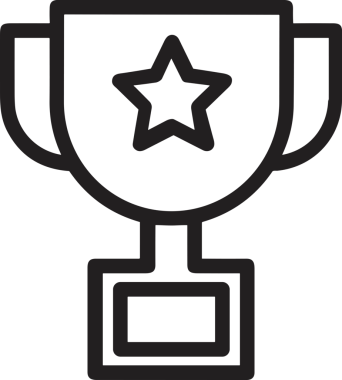 Kazanan Siyah ve Beyaz Logo Simgesi Markalaşma ve Tasarım için PNG Biçiminde