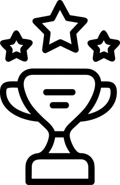 Kazanan Siyah ve Beyaz Logo Simgesi Markalaşma ve Tasarım için PNG Biçiminde