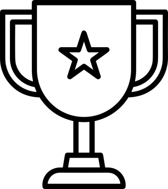 Kazanan Siyah ve Beyaz Logo Simgesi Markalaşma ve Tasarım için PNG Biçiminde