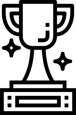 Kazanan Siyah ve Beyaz Logo Simgesi Markalaşma ve Tasarım için PNG Biçiminde
