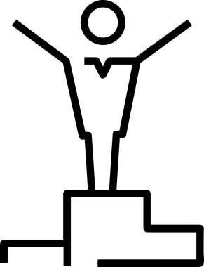 Kazanan Siyah ve Beyaz Logo Simgesi Markalaşma ve Tasarım için PNG Biçiminde