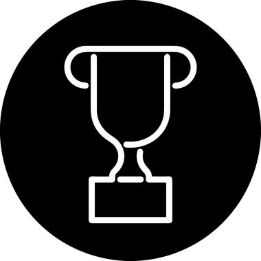 Kazanan Siyah ve Beyaz Logo Simgesi Markalaşma ve Tasarım için PNG Biçiminde