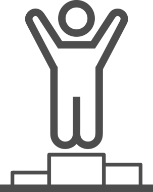 Kazanan Siyah ve Beyaz Logo Simgesi Markalaşma ve Tasarım için PNG Biçiminde