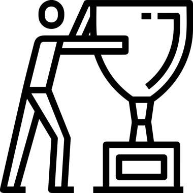 Kazanan Siyah ve Beyaz Logo Simgesi Markalaşma ve Tasarım için PNG Biçiminde