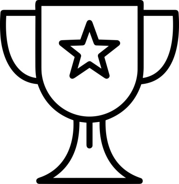 Kazanan Siyah ve Beyaz Logo Simgesi Markalaşma ve Tasarım için PNG Biçiminde
