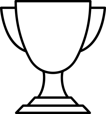 Kazanan Siyah ve Beyaz Logo Simgesi Markalaşma ve Tasarım için PNG Biçiminde
