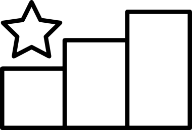 Kazanan Siyah ve Beyaz Logo Simgesi Markalaşma ve Tasarım için PNG Biçiminde