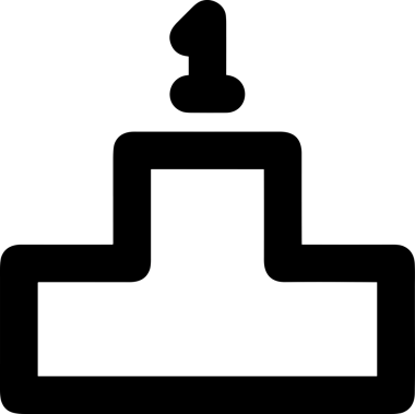 Kazanan Siyah ve Beyaz Logo Simgesi Markalaşma ve Tasarım için PNG Biçiminde