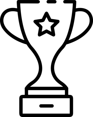 Kazanan Siyah ve Beyaz Logo Simgesi Markalaşma ve Tasarım için PNG Biçiminde