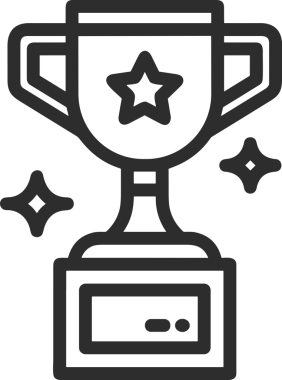 Kazanan Siyah ve Beyaz Logo Simgesi Markalaşma ve Tasarım için PNG Biçiminde