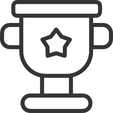 Kazanan Siyah ve Beyaz Logo Simgesi Markalaşma ve Tasarım için PNG Biçiminde