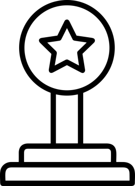 Kazanan Siyah ve Beyaz Logo Simgesi Markalaşma ve Tasarım için PNG Biçiminde