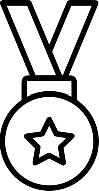 Kazanan Siyah ve Beyaz Logo Simgesi Markalaşma ve Tasarım için PNG Biçiminde