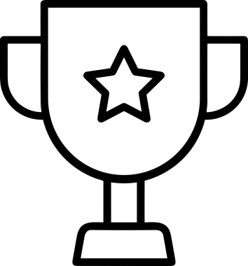 Kazanan Siyah ve Beyaz Logo Simgesi Markalaşma ve Tasarım için PNG Biçiminde