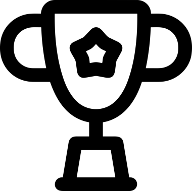 Kazanan Siyah ve Beyaz Logo Simgesi Markalaşma ve Tasarım için PNG Biçiminde