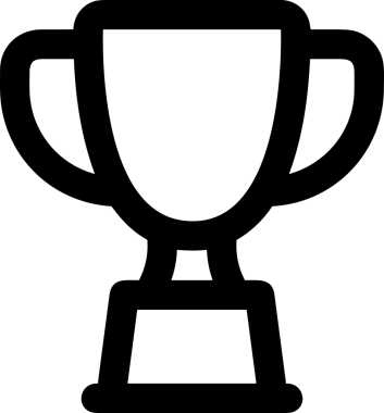 Kazanan Siyah ve Beyaz Logo Simgesi Markalaşma ve Tasarım için PNG Biçiminde