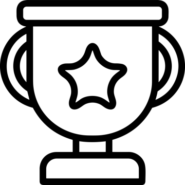 Kazanan Siyah ve Beyaz Logo Simgesi Markalaşma ve Tasarım için PNG Biçiminde