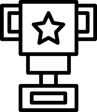 Kazanan Siyah ve Beyaz Logo Simgesi Markalaşma ve Tasarım için PNG Biçiminde