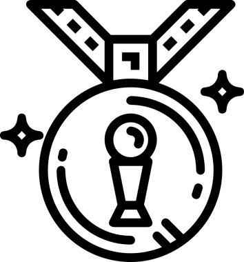Kazanan Siyah ve Beyaz Logo Simgesi Markalaşma ve Tasarım için PNG Biçiminde