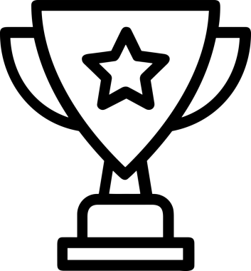 Kazanan Siyah ve Beyaz Logo Simgesi Markalaşma ve Tasarım için PNG Biçiminde