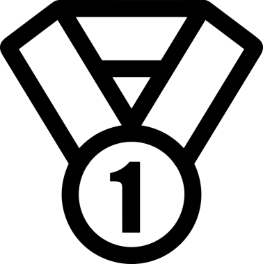 Kazanan Siyah ve Beyaz Logo Simgesi Markalaşma ve Tasarım için PNG Biçiminde
