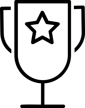 Kazanan Siyah ve Beyaz Logo Simgesi Markalaşma ve Tasarım için PNG Biçiminde