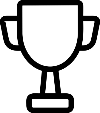 Kazanan Siyah ve Beyaz Logo Simgesi Markalaşma ve Tasarım için PNG Biçiminde