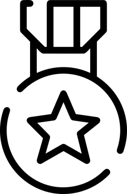 Kazanan Siyah ve Beyaz Logo Simgesi Markalaşma ve Tasarım için PNG Biçiminde