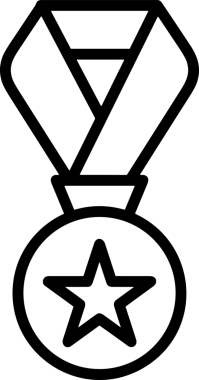 Kazanan Siyah ve Beyaz Logo Simgesi Markalaşma ve Tasarım için PNG Biçiminde