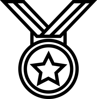 Kazanan Siyah ve Beyaz Logo Simgesi Markalaşma ve Tasarım için PNG Biçiminde