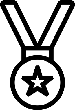 Kazanan Siyah ve Beyaz Logo Simgesi Markalaşma ve Tasarım için PNG Biçiminde