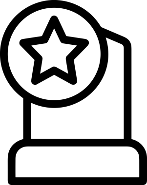 Kazanan Siyah ve Beyaz Logo Simgesi Markalaşma ve Tasarım için PNG Biçiminde