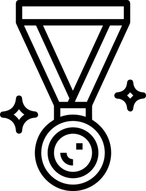 Kazanan Siyah ve Beyaz Logo Simgesi Markalaşma ve Tasarım için PNG Biçiminde