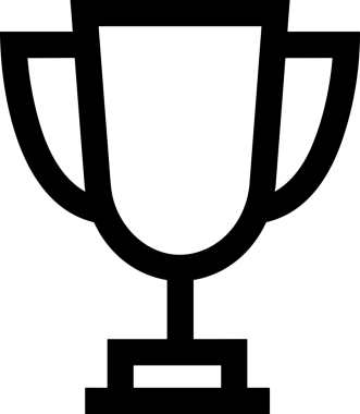 Kazanan Siyah ve Beyaz Logo Simgesi Markalaşma ve Tasarım için PNG Biçiminde