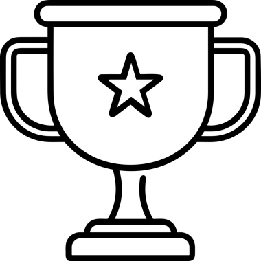 Kazanan Siyah ve Beyaz Logo Simgesi Markalaşma ve Tasarım için PNG Biçiminde