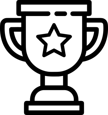 Kazanan Siyah ve Beyaz Logo Simgesi Markalaşma ve Tasarım için PNG Biçiminde