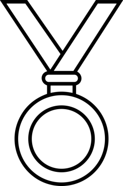 Kazanan Siyah ve Beyaz Logo Simgesi Markalaşma ve Tasarım için PNG Biçiminde