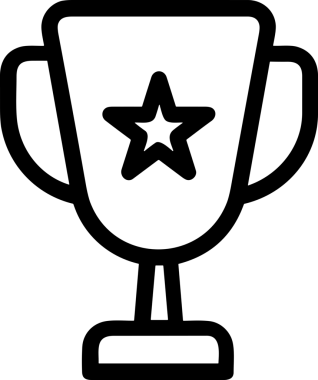 Kazanan Siyah ve Beyaz Logo Simgesi Markalaşma ve Tasarım için PNG Biçiminde