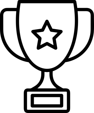 Kazanan Siyah ve Beyaz Logo Simgesi Markalaşma ve Tasarım için PNG Biçiminde