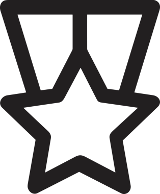 Kazanan Siyah ve Beyaz Logo Simgesi Markalaşma ve Tasarım için PNG Biçiminde