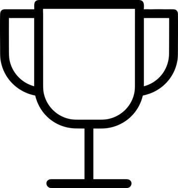 Kazanan Siyah ve Beyaz Logo Simgesi Markalaşma ve Tasarım için PNG Biçiminde