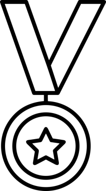 Kazanan Siyah ve Beyaz Logo Simgesi Markalaşma ve Tasarım için PNG Biçiminde