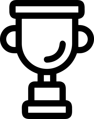 Kazanan Siyah ve Beyaz Logo Simgesi Markalaşma ve Tasarım için PNG Biçiminde