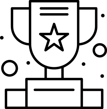 Kazanan Siyah ve Beyaz Logo Simgesi Markalaşma ve Tasarım için PNG Biçiminde