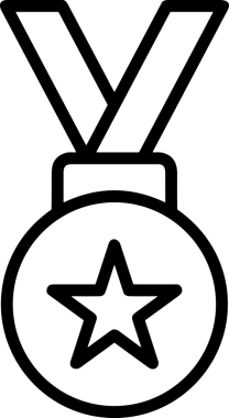 Kazanan Siyah ve Beyaz Logo Simgesi Markalaşma ve Tasarım için PNG Biçiminde