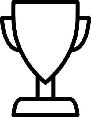 Kazanan Siyah ve Beyaz Logo Simgesi Markalaşma ve Tasarım için PNG Biçiminde