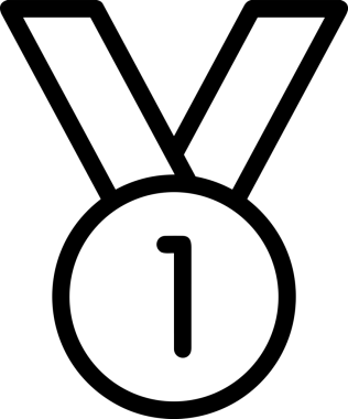 Kazanan Siyah ve Beyaz Logo Simgesi Markalaşma ve Tasarım için PNG Biçiminde