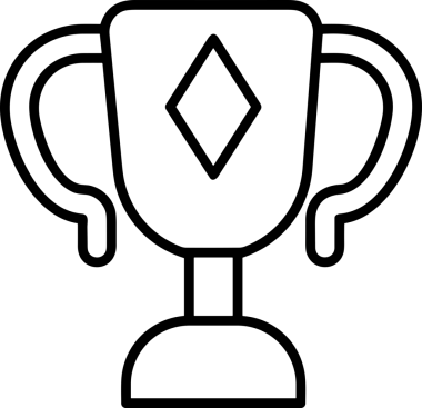 Kazanan Siyah ve Beyaz Logo Simgesi Markalaşma ve Tasarım için PNG Biçiminde