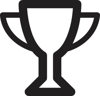 Kazanan Siyah ve Beyaz Logo Simgesi Markalaşma ve Tasarım için PNG Biçiminde