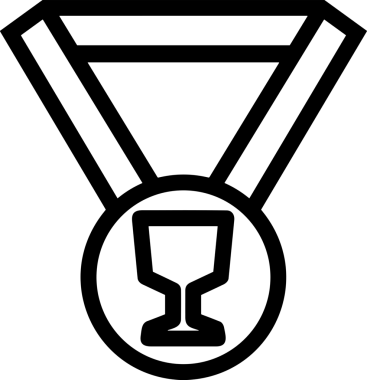 Kazanan Siyah ve Beyaz Logo Simgesi Markalaşma ve Tasarım için PNG Biçiminde